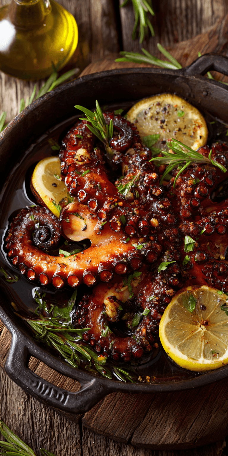 Grilled Octopus Mediterranean Seafood served warm with cozy spices