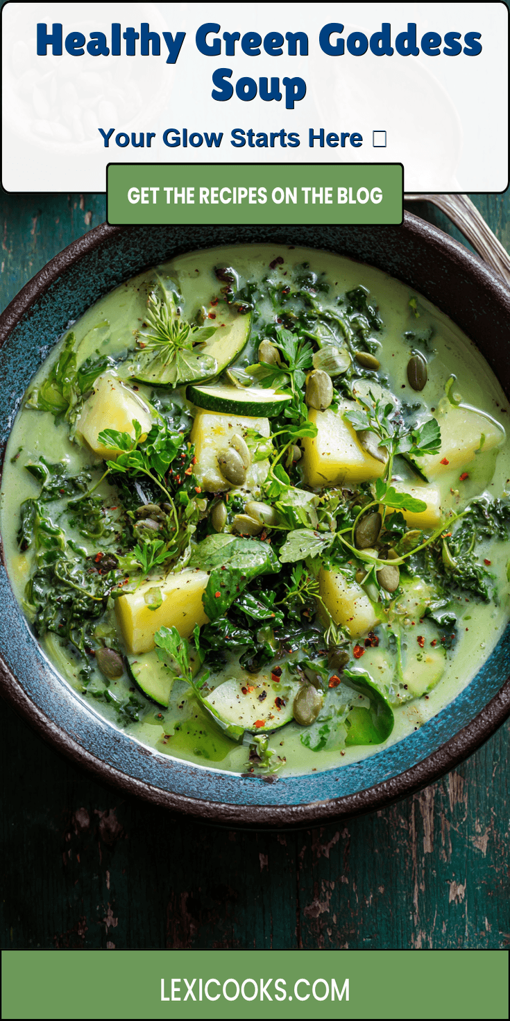 Healthy Green Goddess Soup served warm with cozy spices