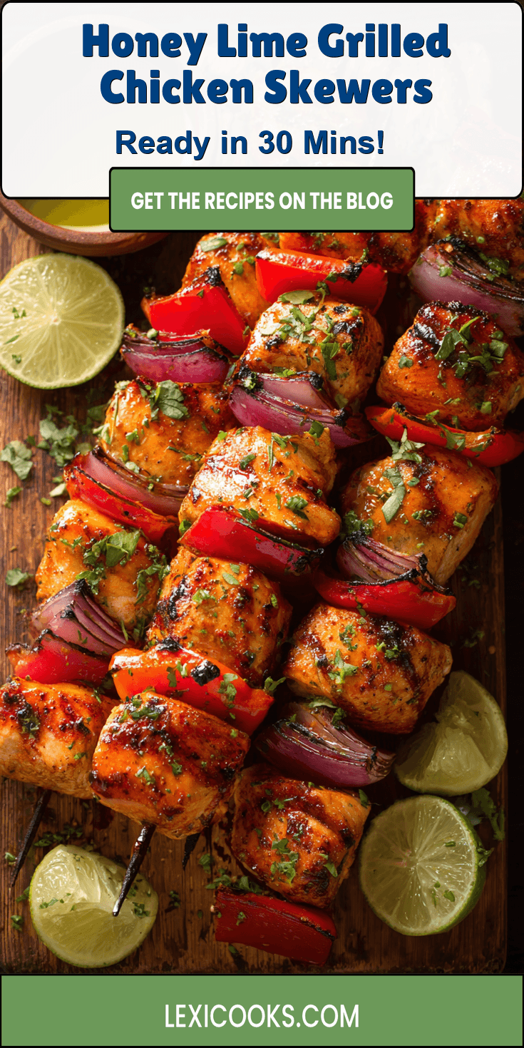 Honey Lime Grilled Chicken Skewers served warm with gentle spices and a cozy aroma