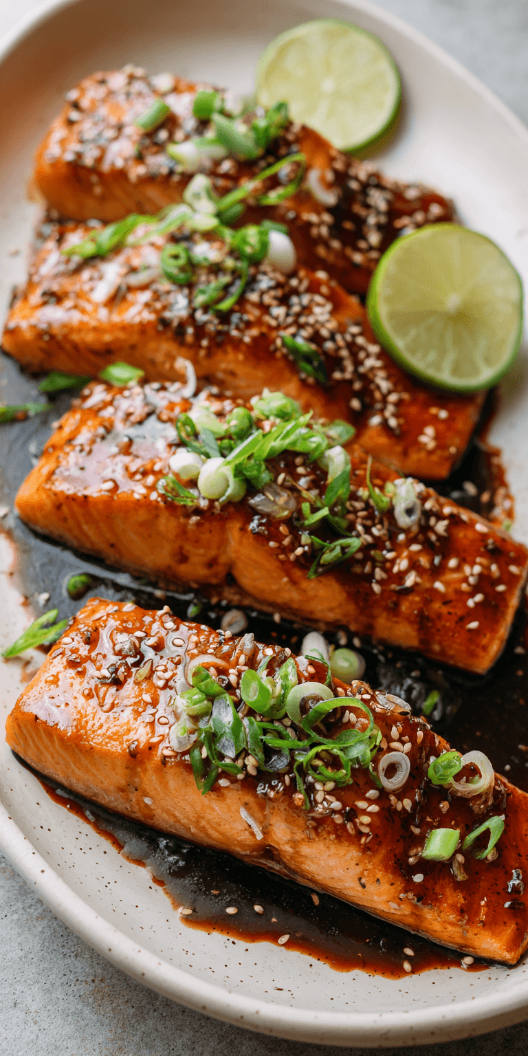 Honey Sriracha Glazed Salmon served warm with cozy spices