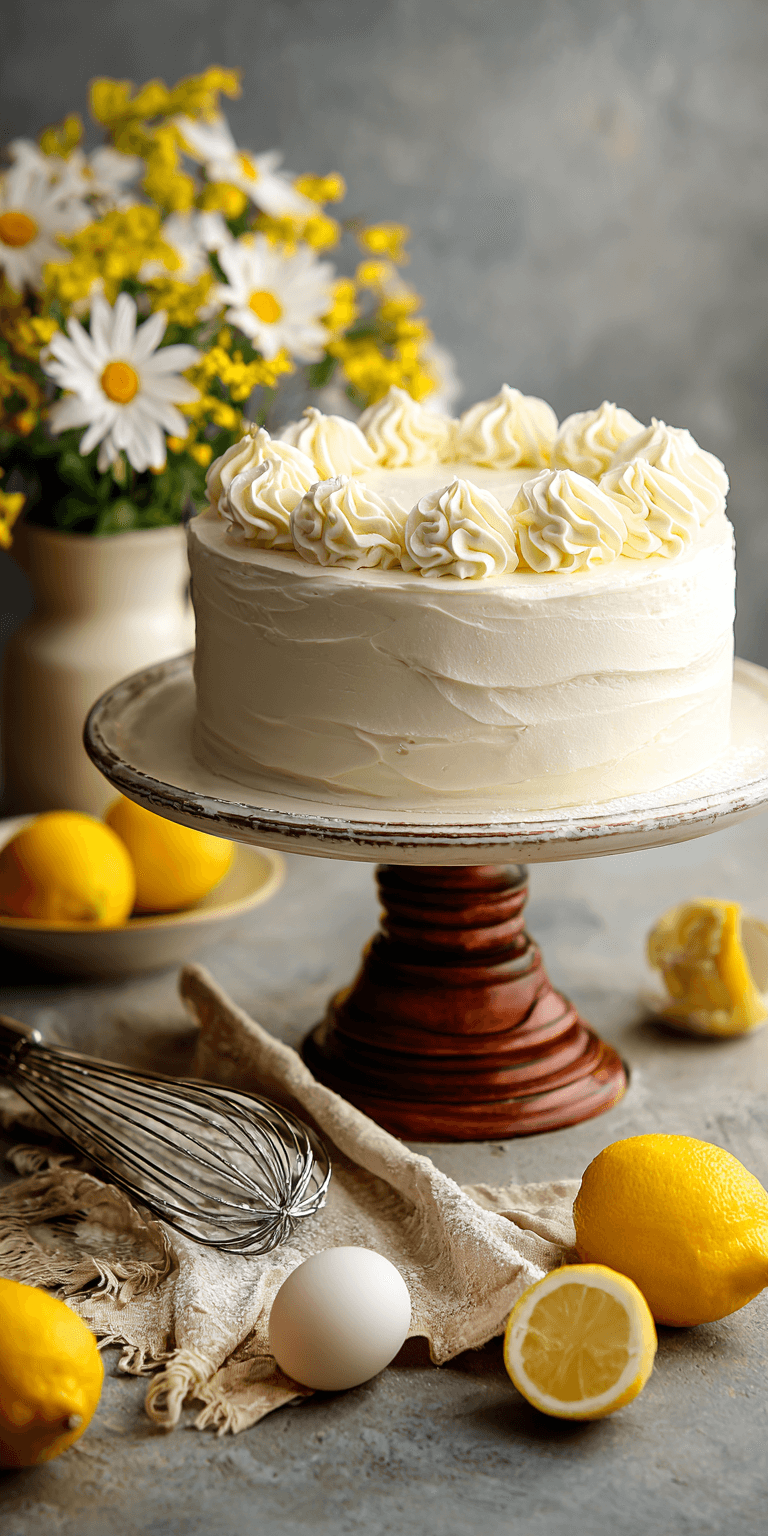 Italian Lemon Cream Cake served warm with cozy spices