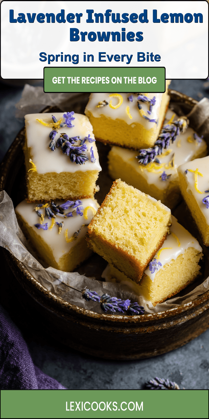 Lavender Infused Lemon Brownies served warm with cozy spices
