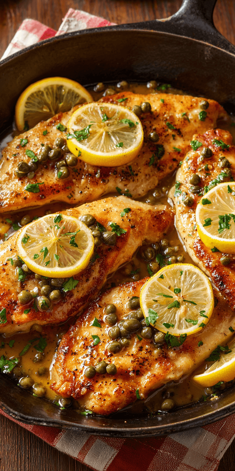 Lemon Chicken Piccata with Capers served warm with cozy spices
