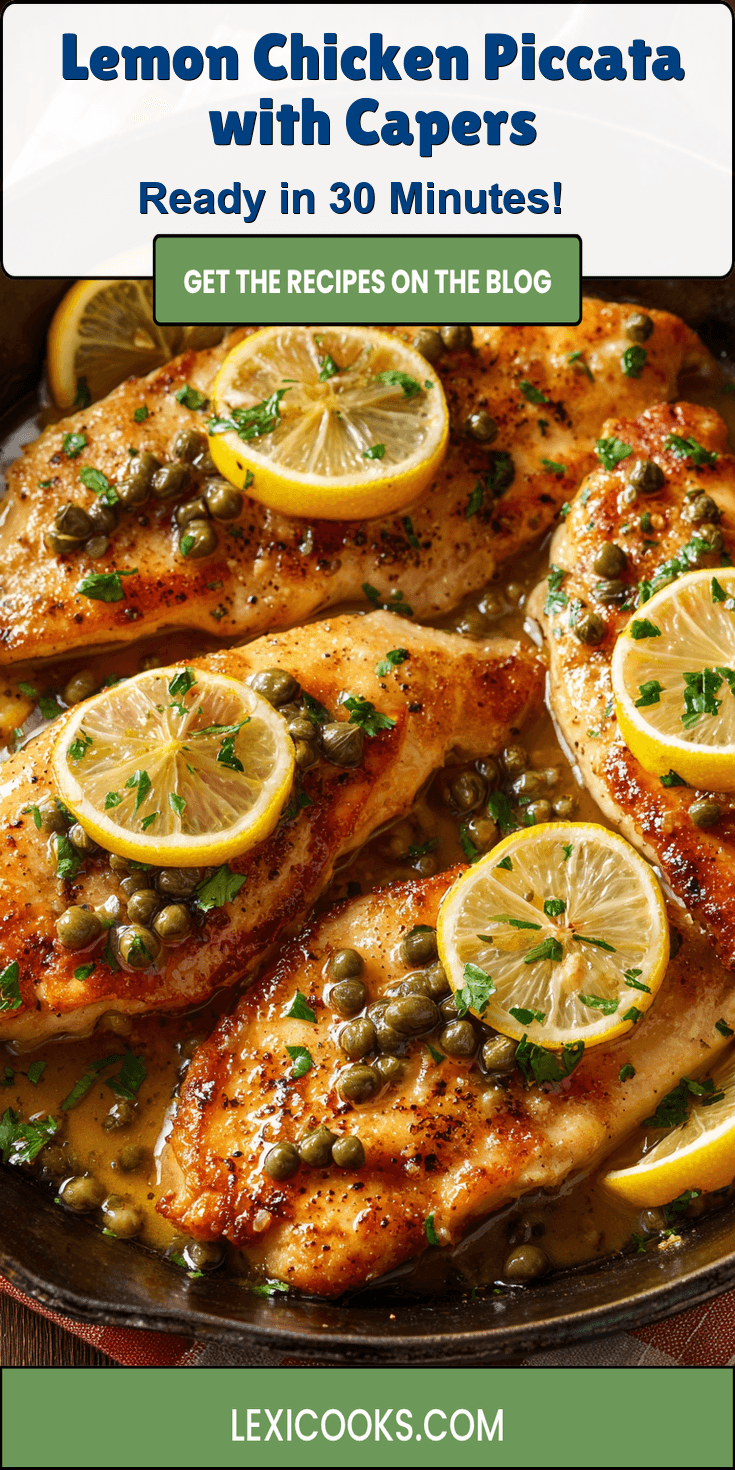 Lemon Chicken Piccata with Capers served warm with cozy spices