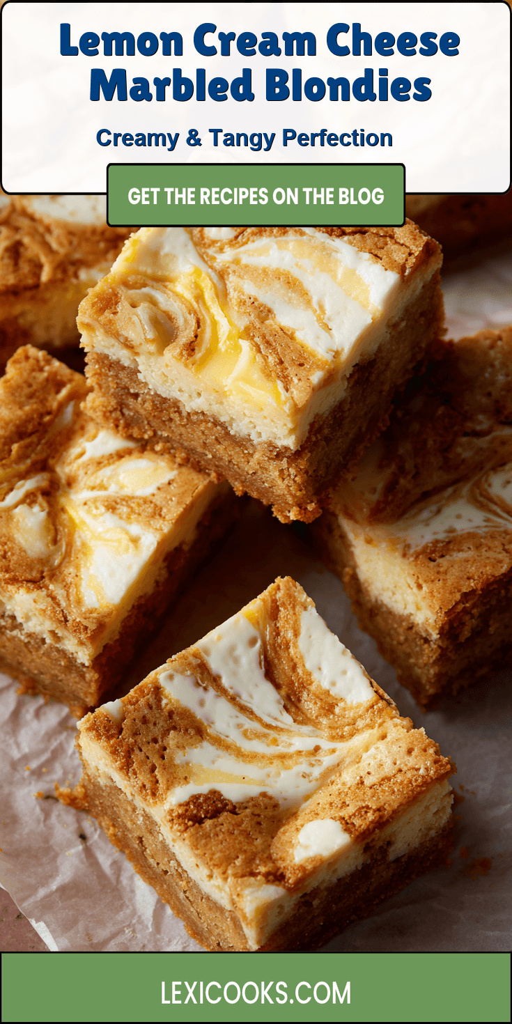Lemon Cream Cheese Marbled Blondies served warm with cozy spices