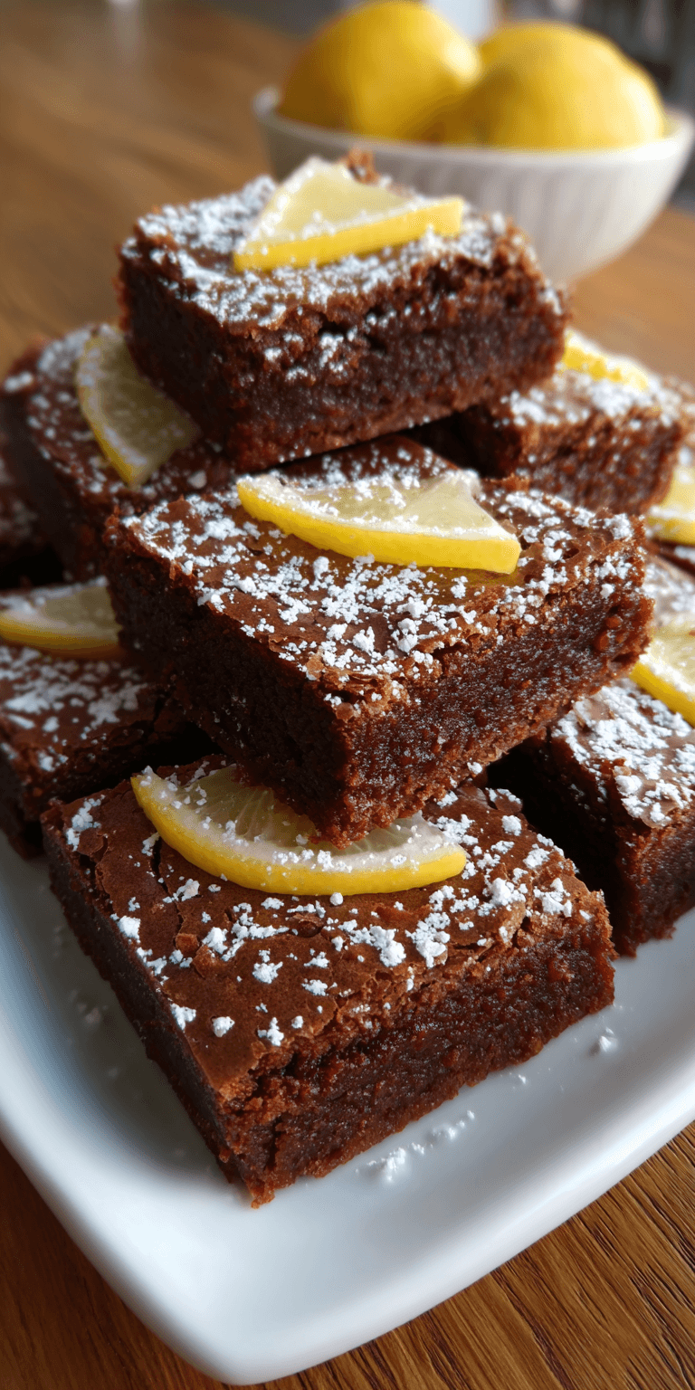 Lemon Curd Topped Brownies served warm with cozy spices