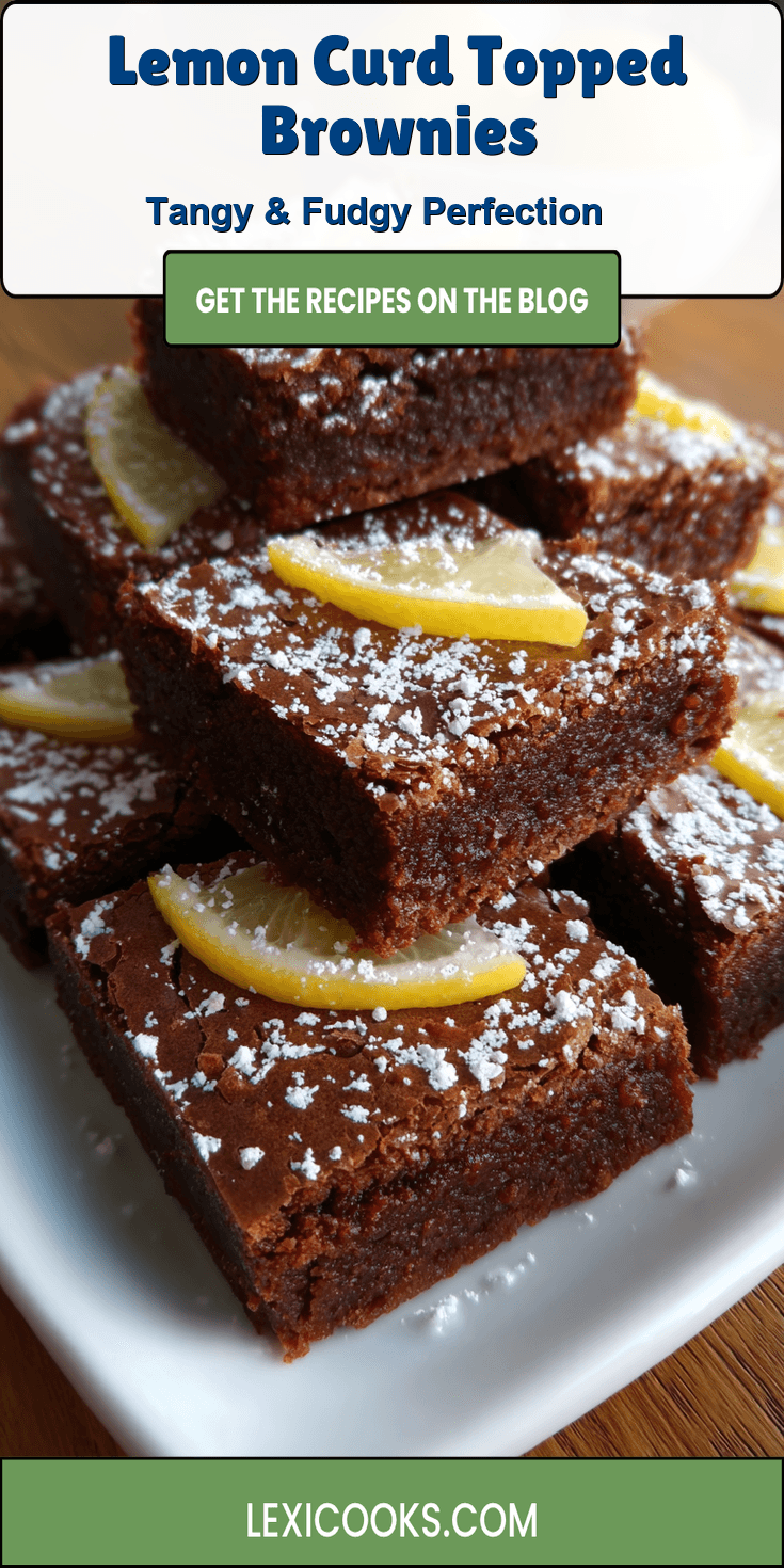Lemon Curd Topped Brownies served warm with cozy spices