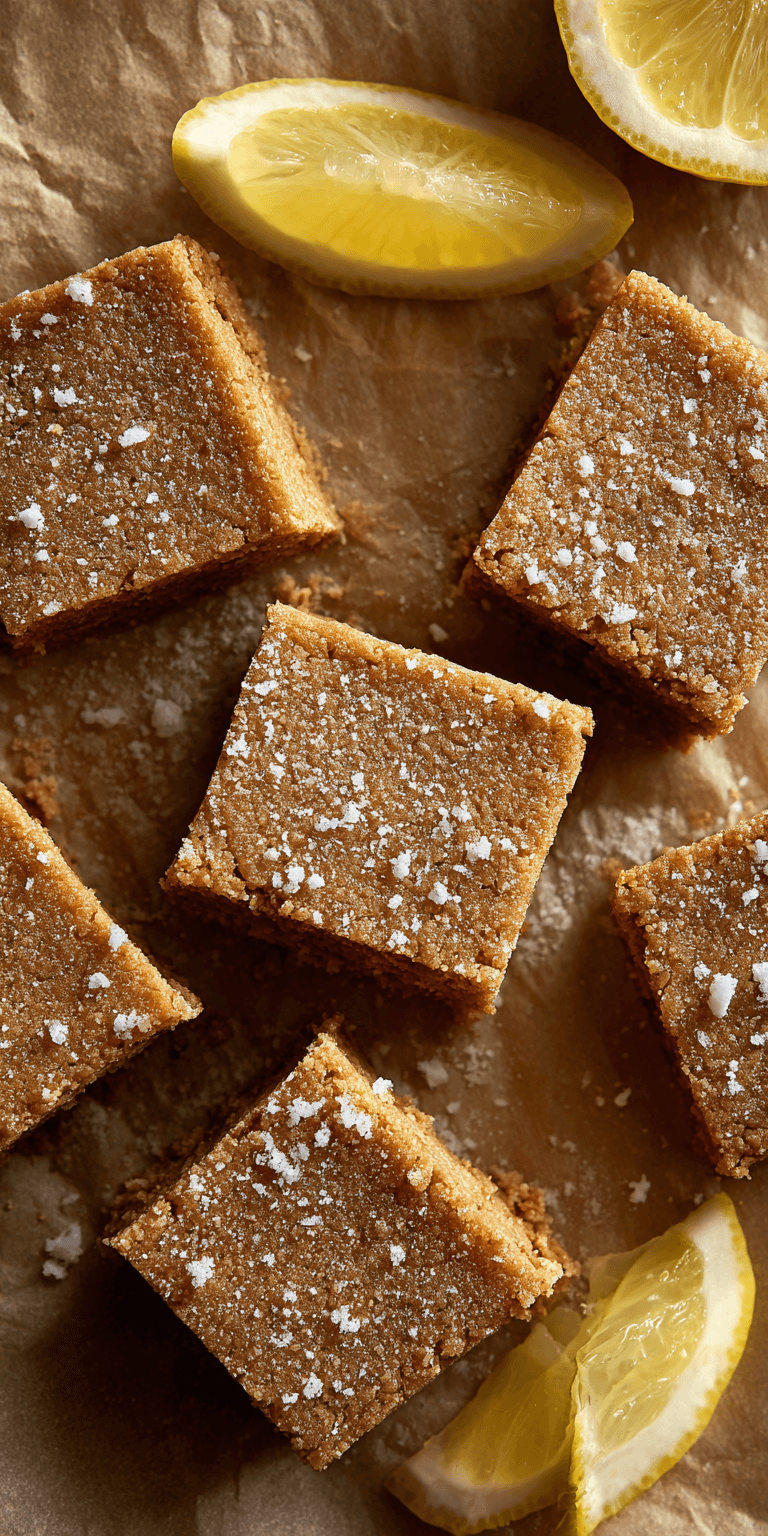 Lemon Ginger Snap Bars served warm with cozy spices