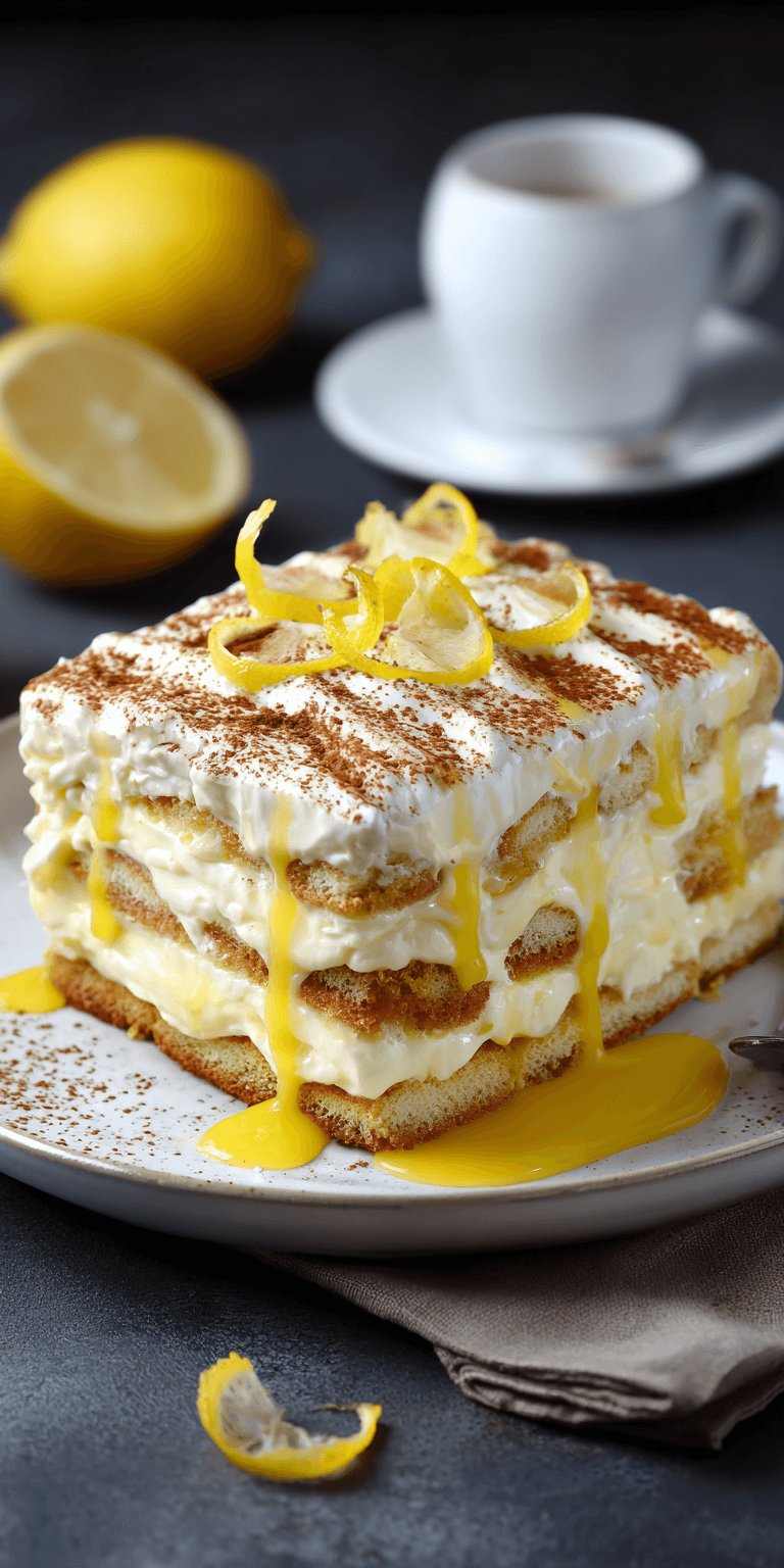Lemon Limoncello Tiramisu served warm with cozy spices