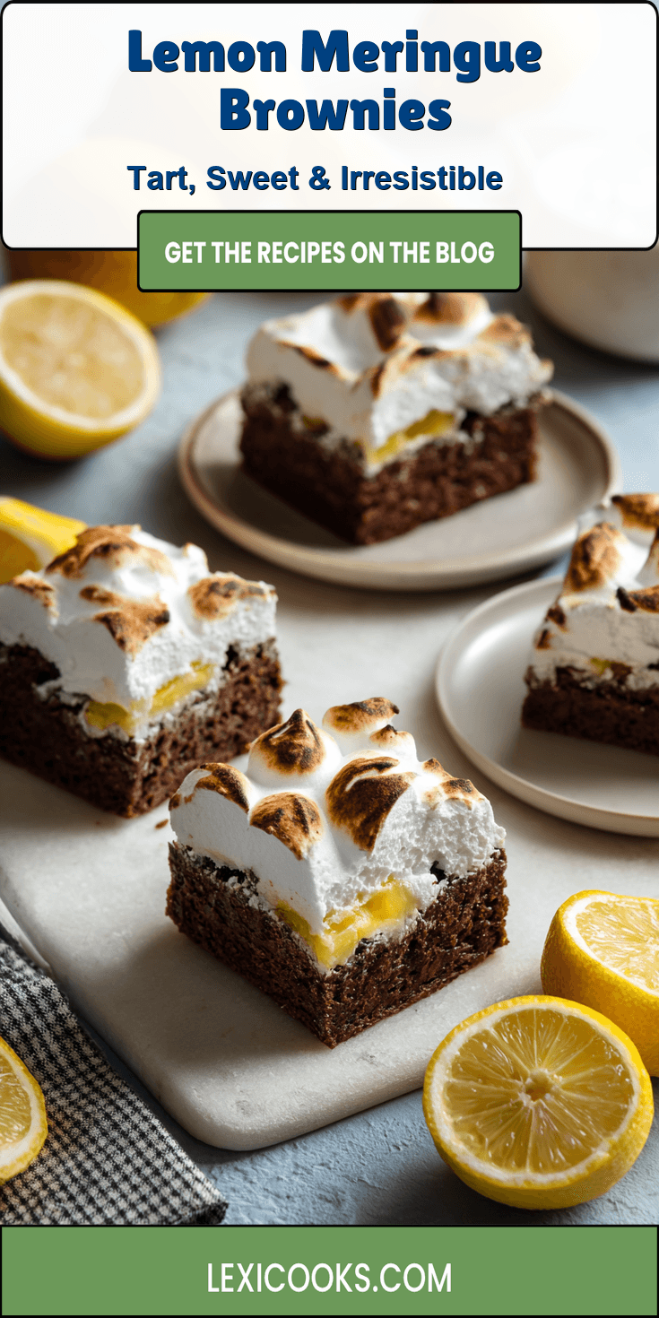 Lemon Meringue Brownies served warm with cozy spices