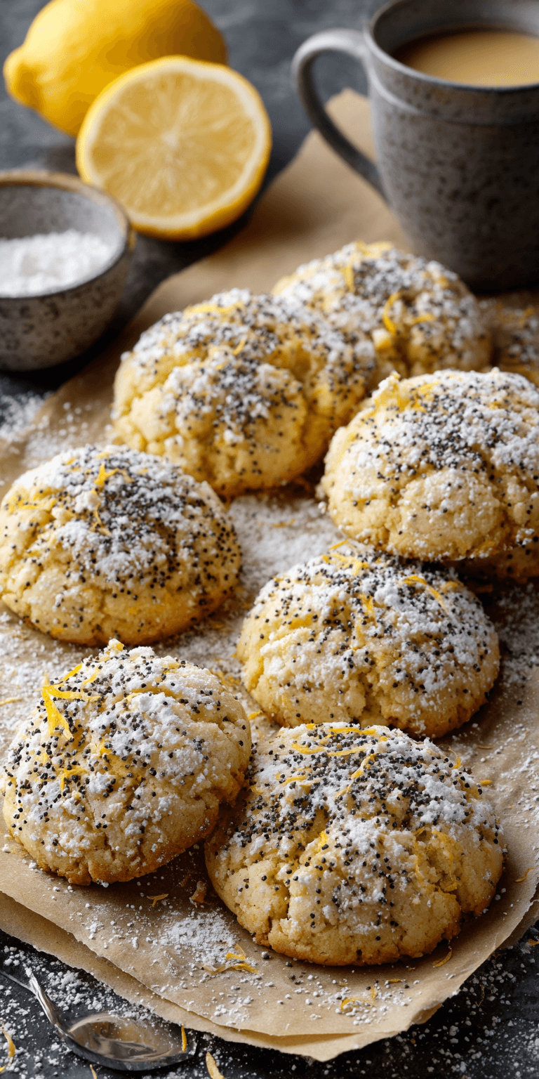 Lemon Poppy Seed Cheesecake Cookie served warm with cozy spices