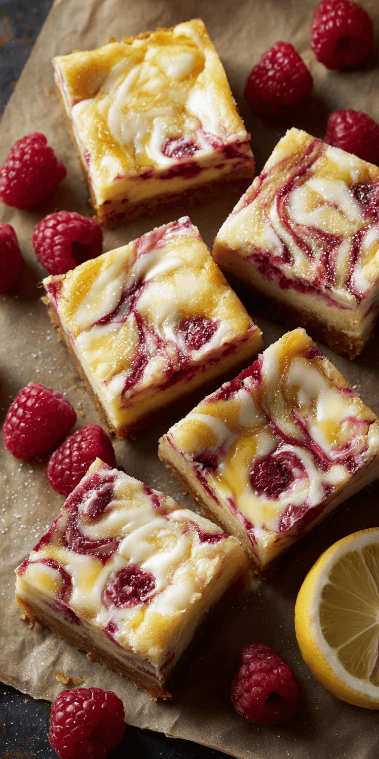 Lemon Raspberry Swirl Bars served warm with cozy spices