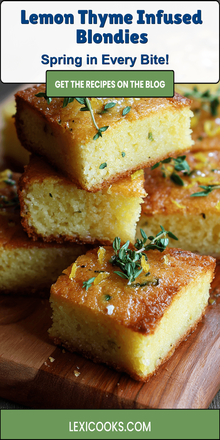 Lemon Thyme Infused Blondies served warm with cozy spices