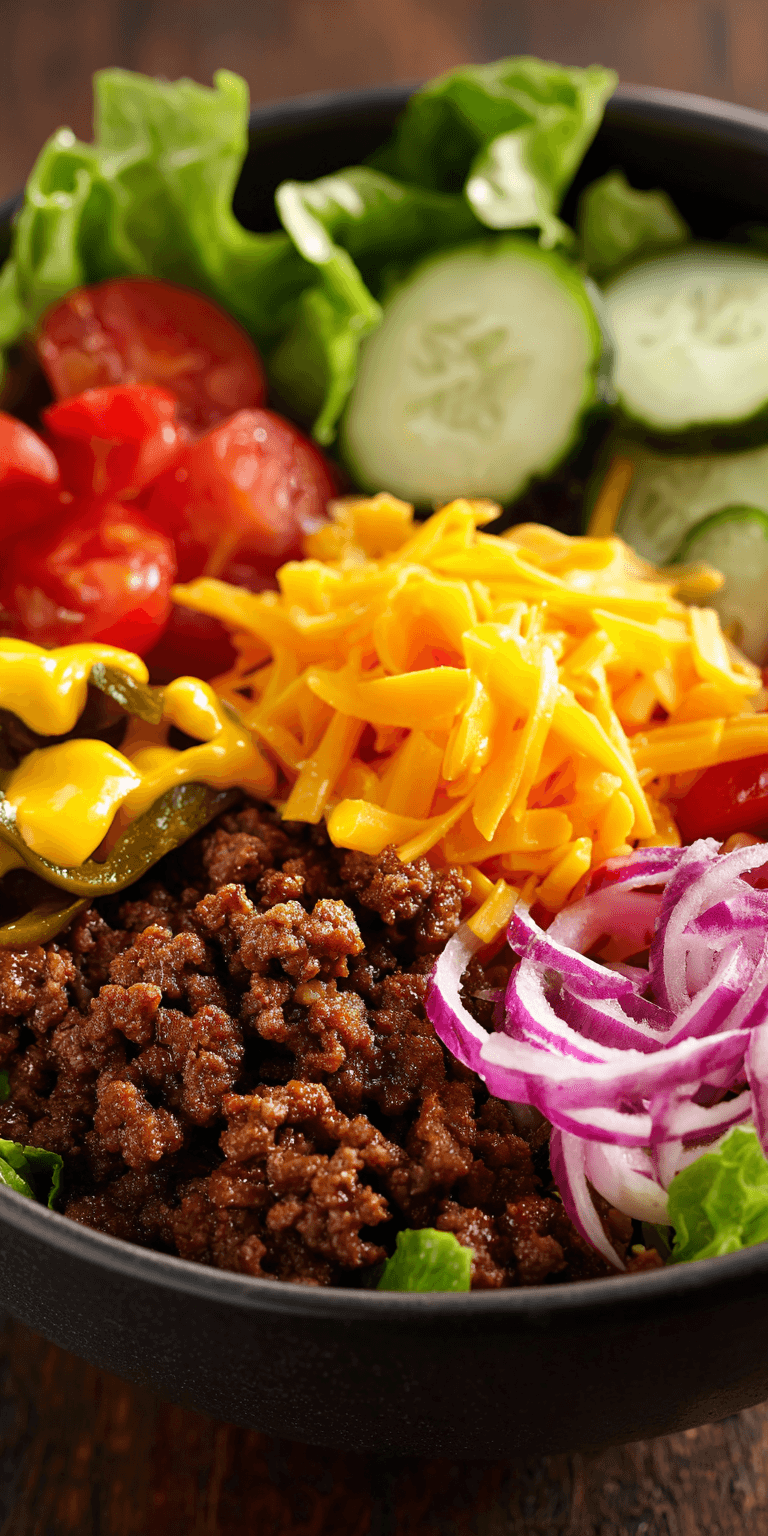 Loaded Burger Bowls Simple Recipe served warm with cozy spices