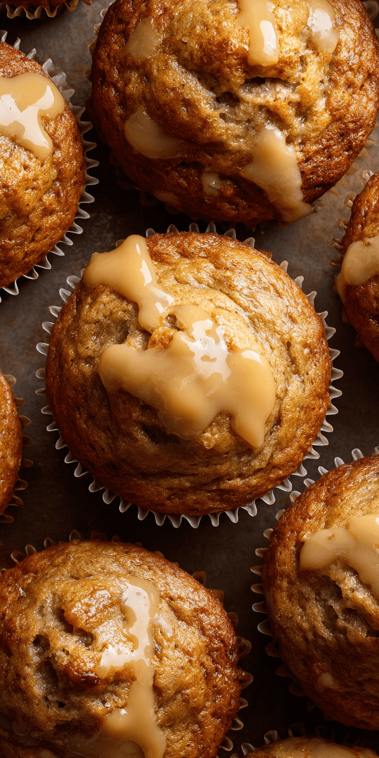 Maple Glazed Banana Muffins served warm with cozy spices