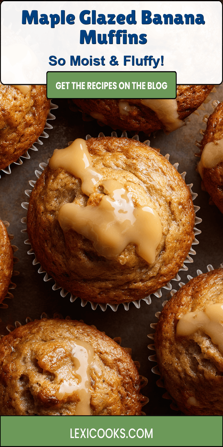 Maple Glazed Banana Muffins served warm with cozy spices