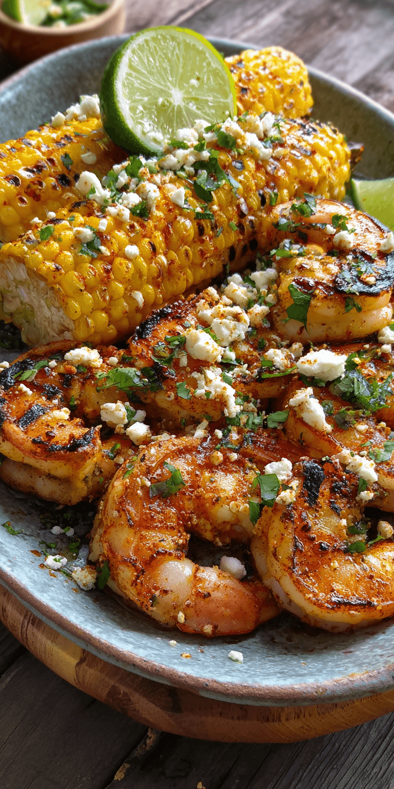 Mexican Street Corn and Shrimp served warm with cozy spices