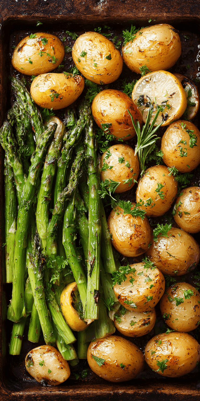 One-Pan Garlic Potatoes & Asparagus for Effortless Flavor served warm with cozy spices