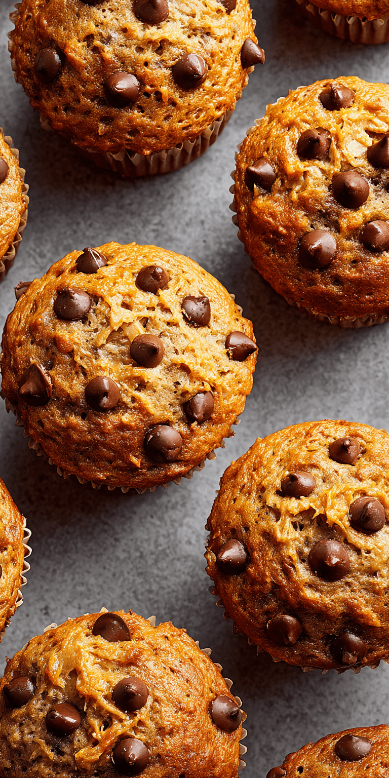 Peanut Butter Banana Chip Muffins served warm with cozy spices