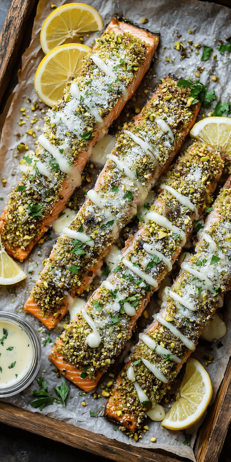 Pistachio Crusted Salmon served warm with cozy spices