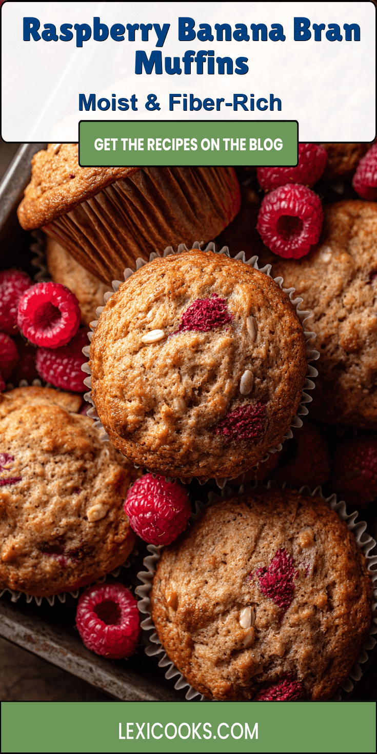 Raspberry Banana Bran Muffins served warm with cozy spices