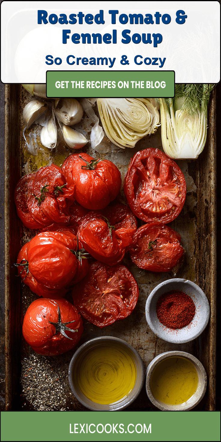 Roasted Tomato & Fennel Soup served warm with cozy spices