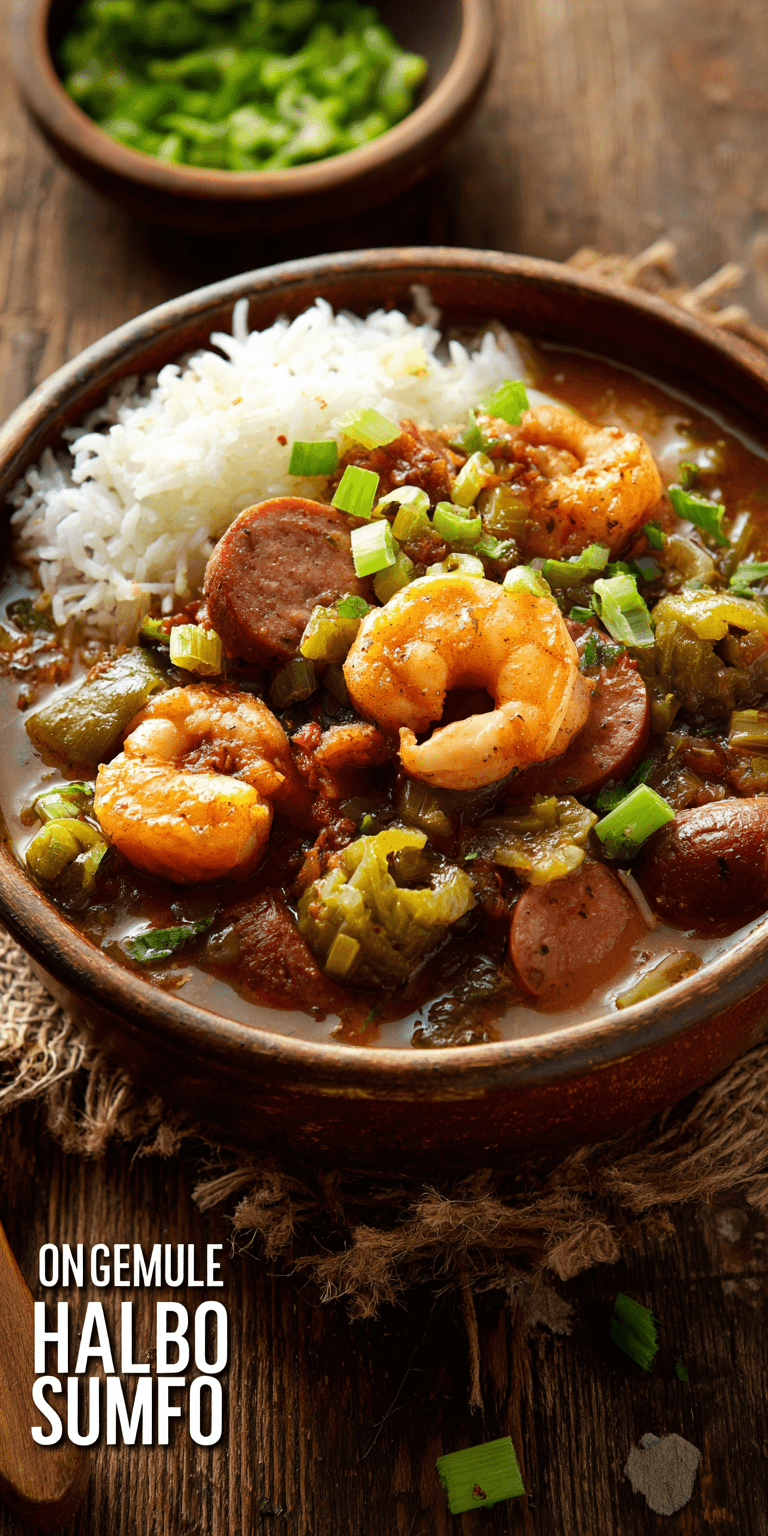 Seafood Gumbo Authentic Recipe served warm with cozy spices