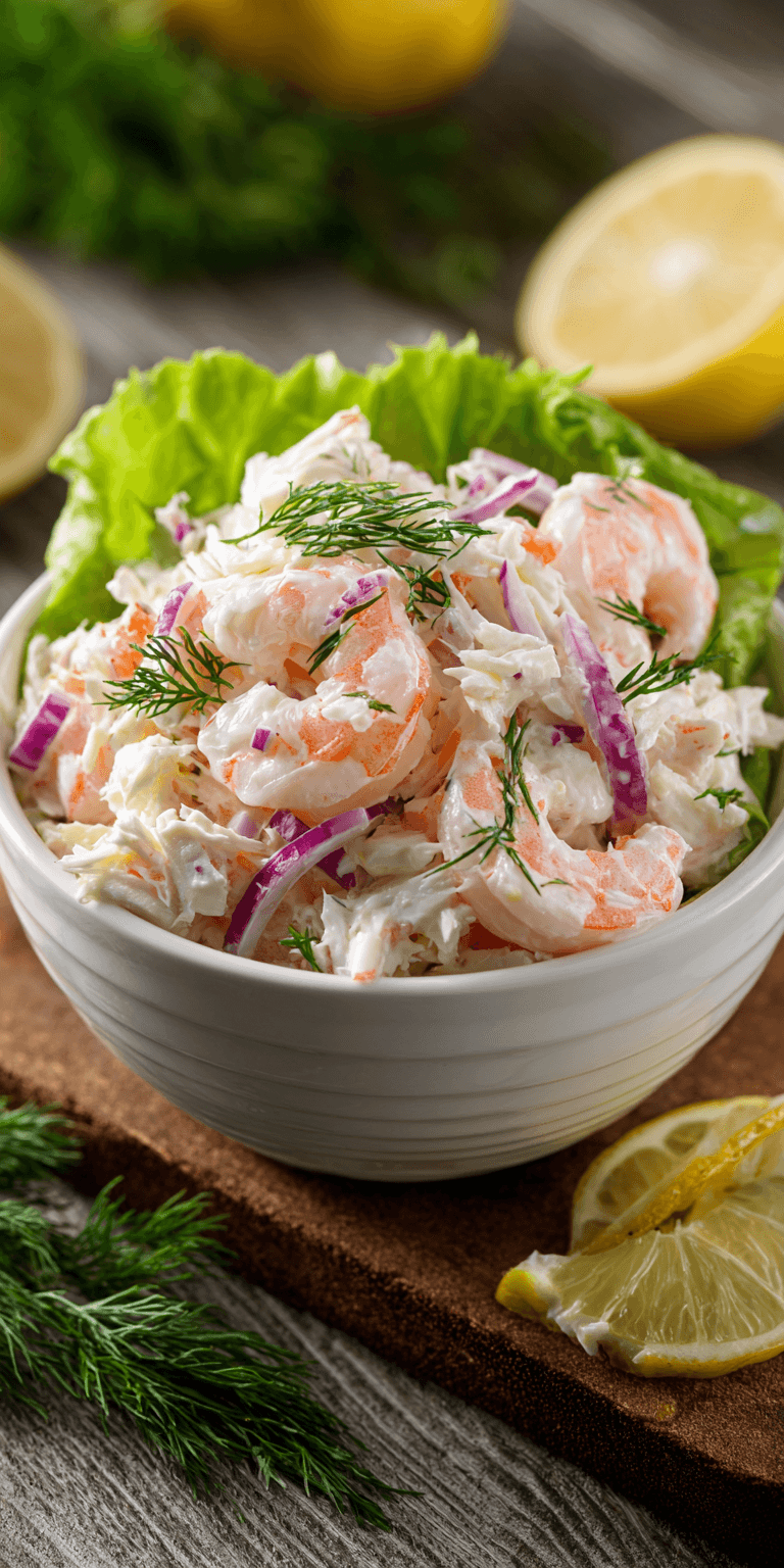 Shrimp and Crab Seafood Salad served warm with cozy spices
