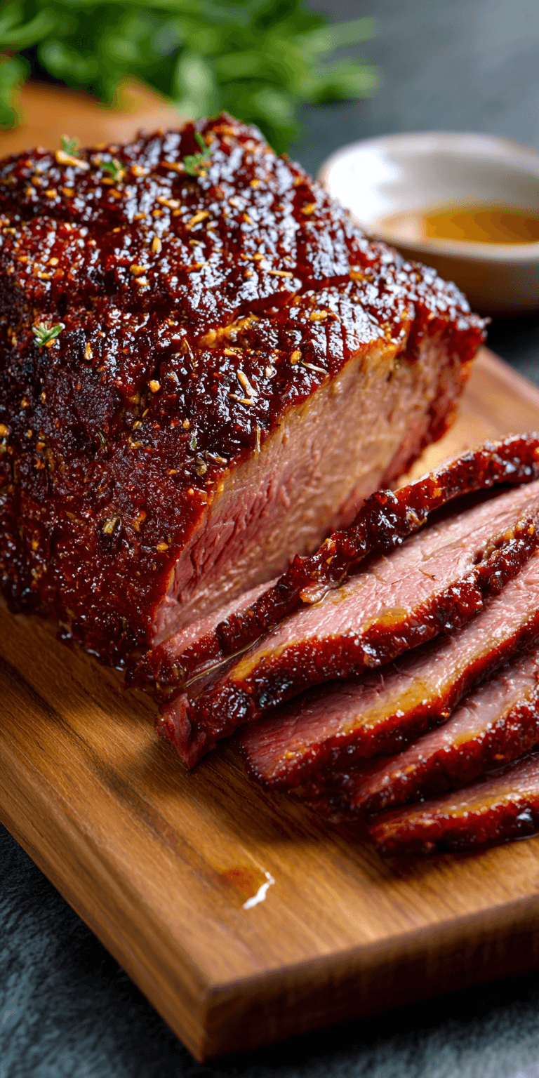 Smoked Corned Beef Brisket served warm with cozy spices