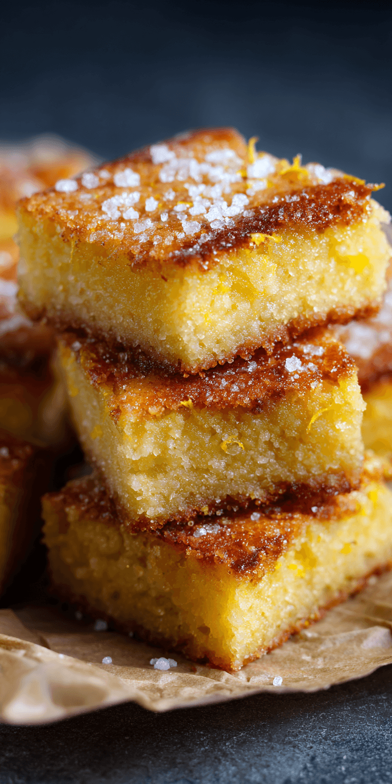 Sparkling Lemon Sugar Blondies served warm with cozy spices