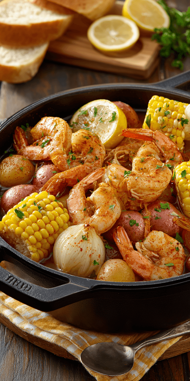 Spicy Crab Leg Seafood Boil served warm with cozy spices