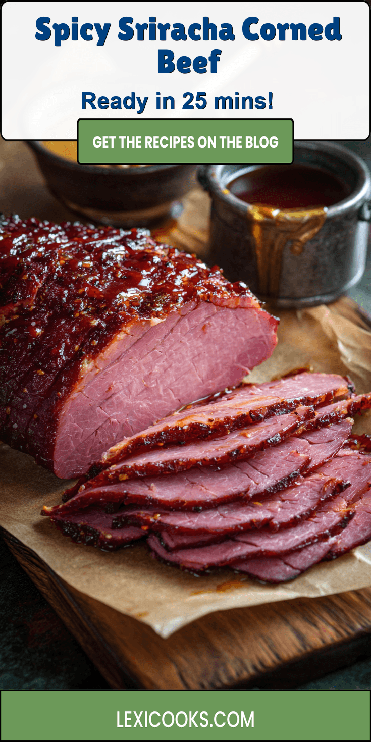 Spicy Sriracha Corned Beef served warm with cozy spices