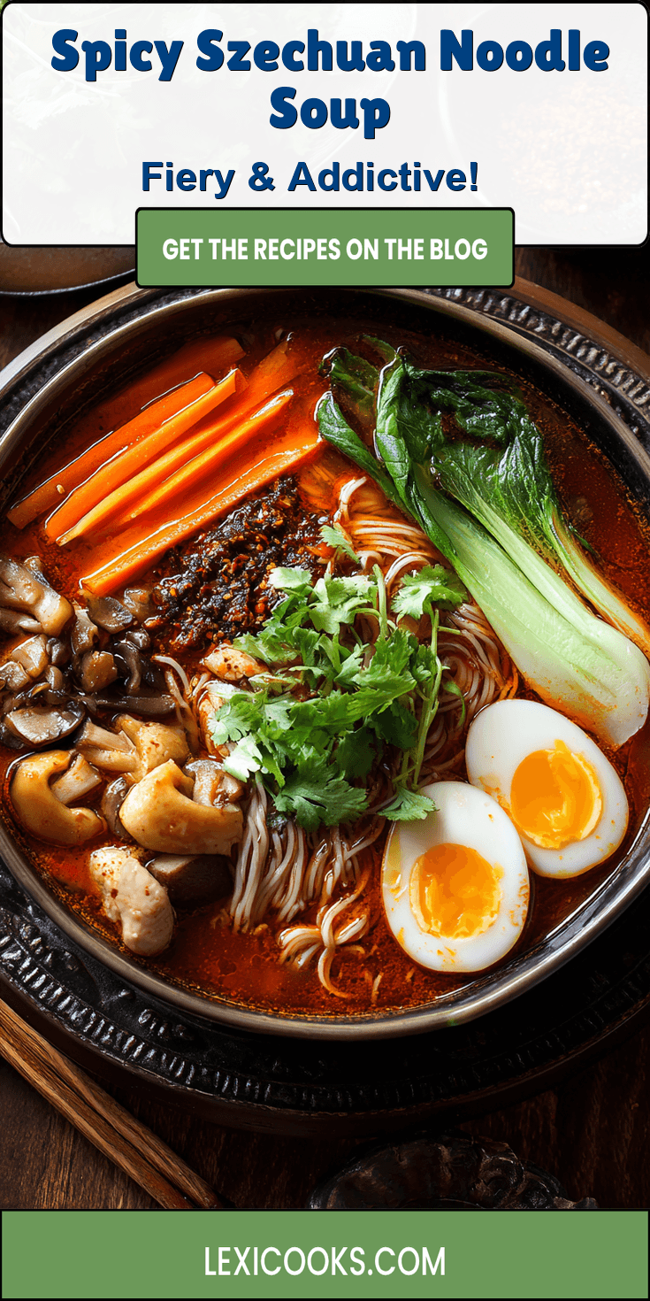 Spicy Szechuan Noodle Soup served warm with cozy spices
