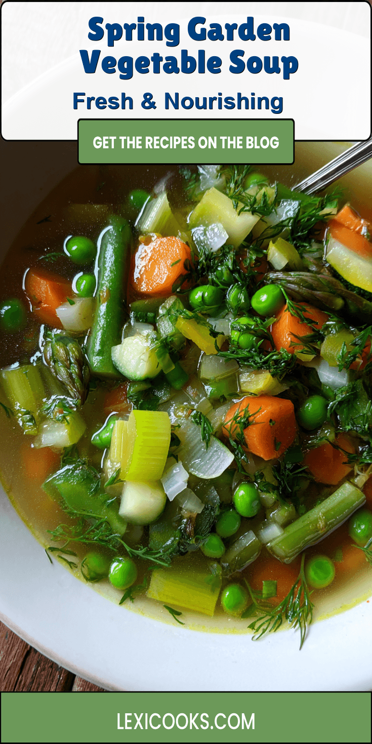 Spring Garden Vegetable Soup served warm with cozy spices