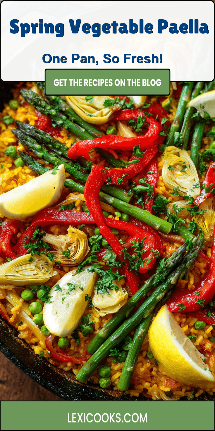 Spring Vegetable Paella served warm with gentle spices and a cozy aroma