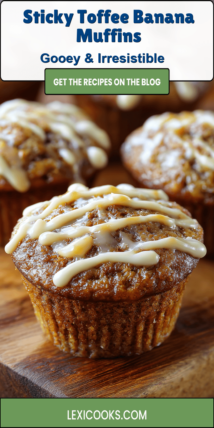 Sticky Toffee Banana Muffins served on a plate