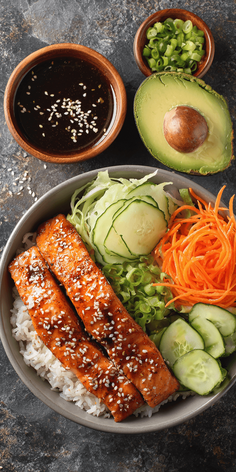 Teriyaki Salmon Bowls with Avocado Recipe