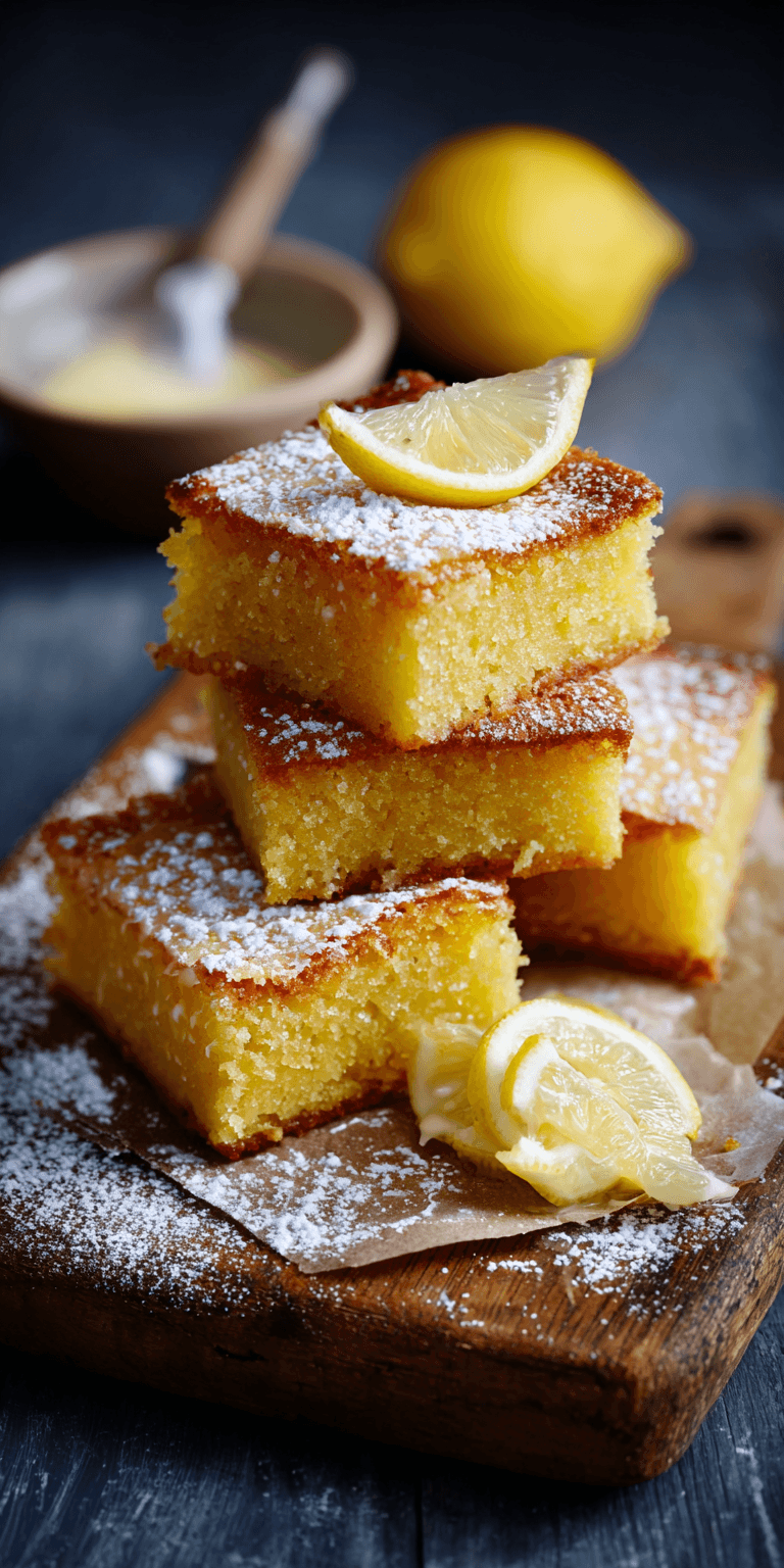 Triple Lemon Explosion Blondies served warm with cozy spices