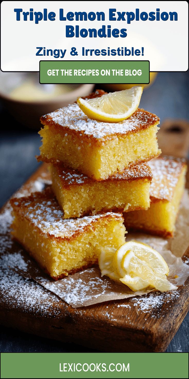 Triple Lemon Explosion Blondies served warm with cozy spices