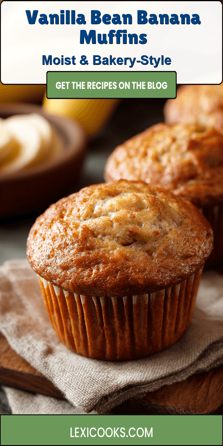 Vanilla Bean Banana Muffins served warm with cozy spices