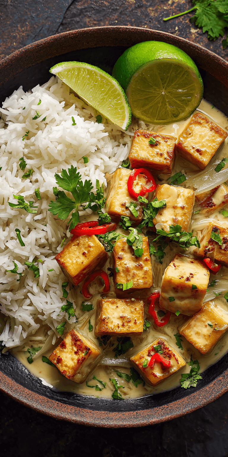 Vegan Coconut Lime Tofu served warm with cozy spices