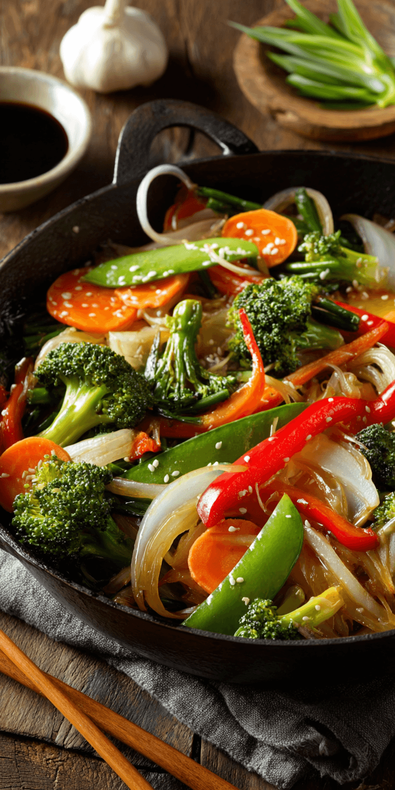 Vegetable Stir Fry Quick Dinner served warm with cozy spices