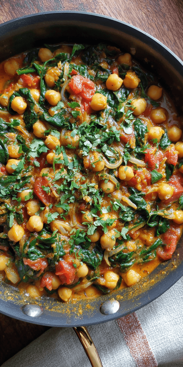 Vegetarian Chickpea Curry Easy Dinner Ideas served warm with cozy spices