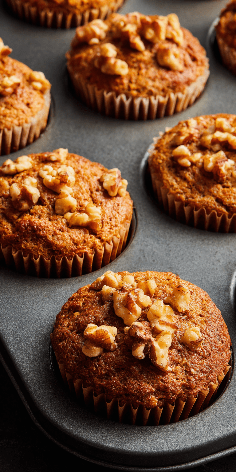 Walnut and Honey Banana Muffins served warm with cozy spices