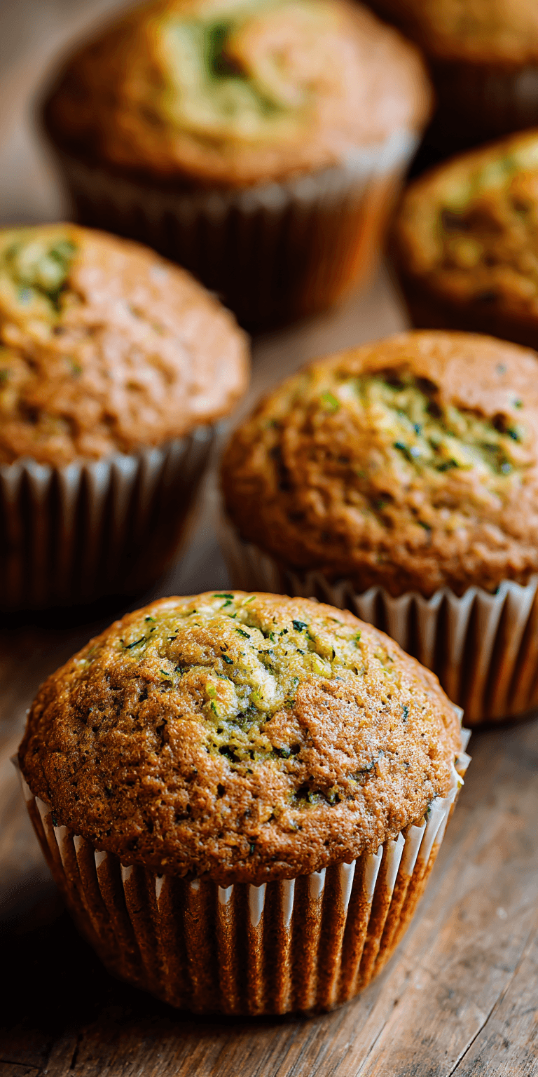 Zucchini Banana Green Muffins served warm with cozy spices