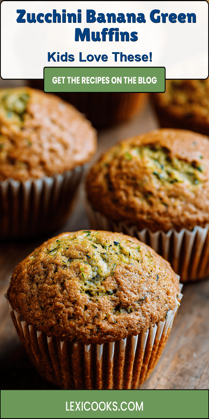 Zucchini Banana Green Muffins served warm with cozy spices