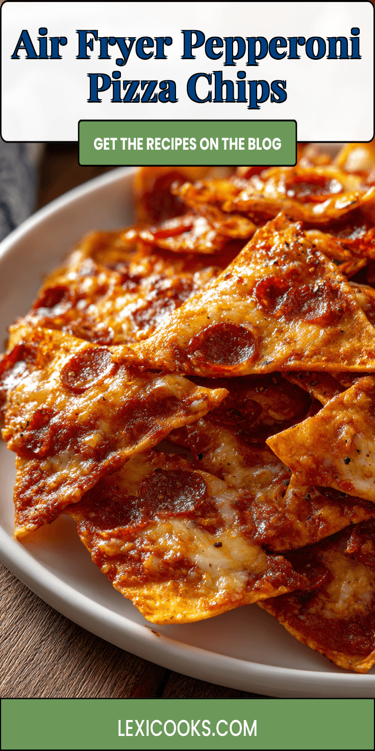 Air Fryer Pepperoni Pizza Chips served warm with cozy spices