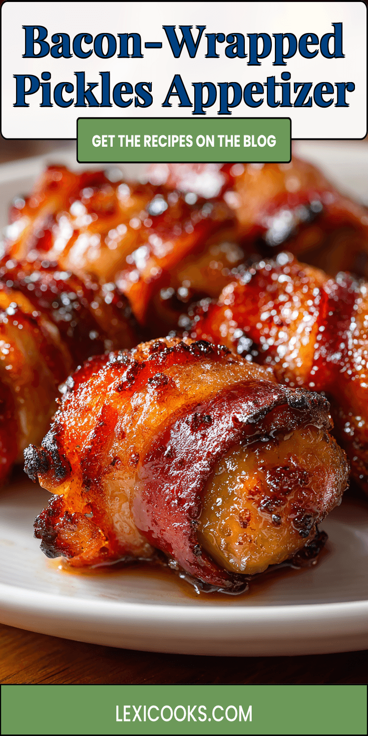 Bacon-Wrapped Pickles Appetizer served warm with cozy spices