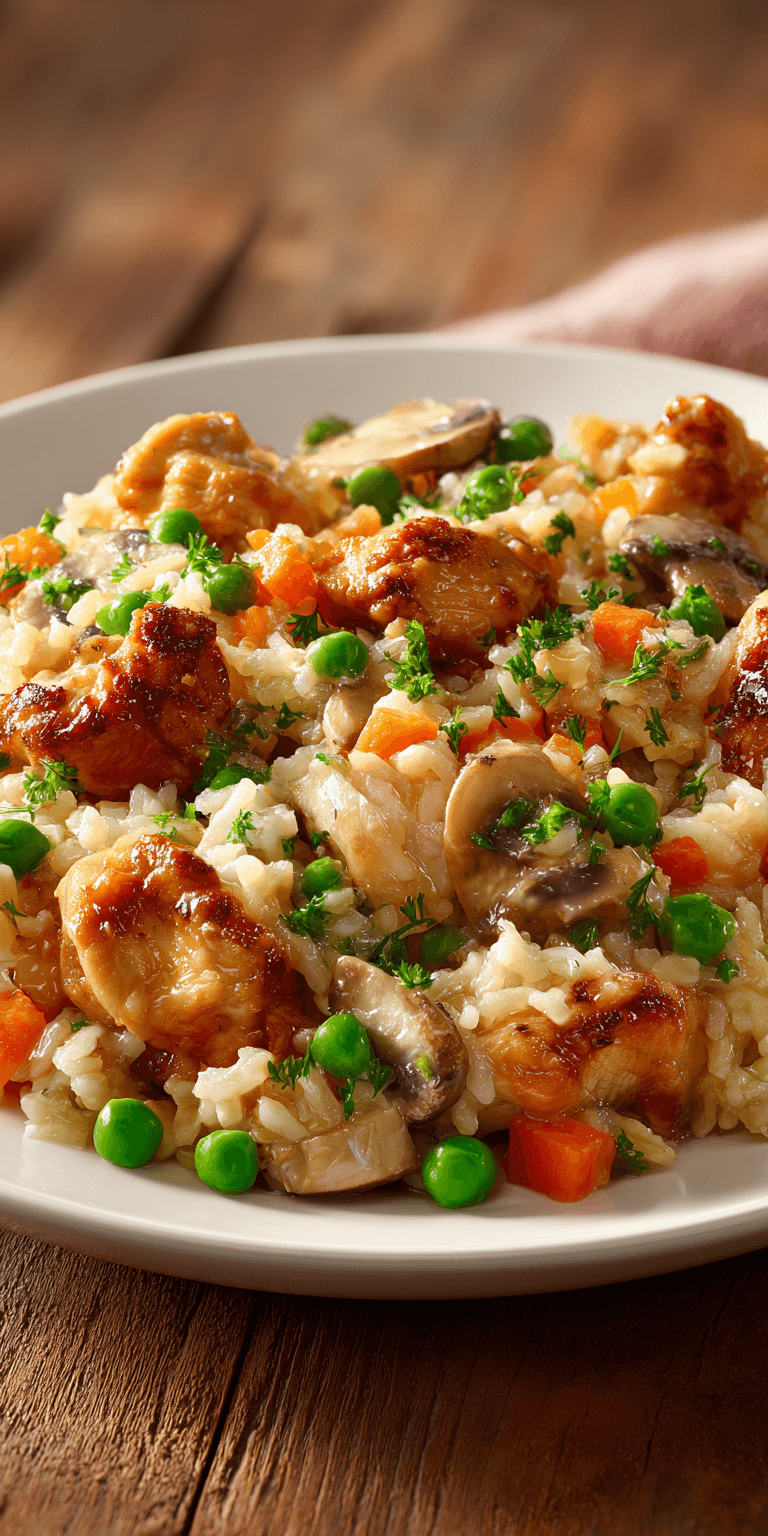 Chicken and Rice Casserole served warm with cozy spices