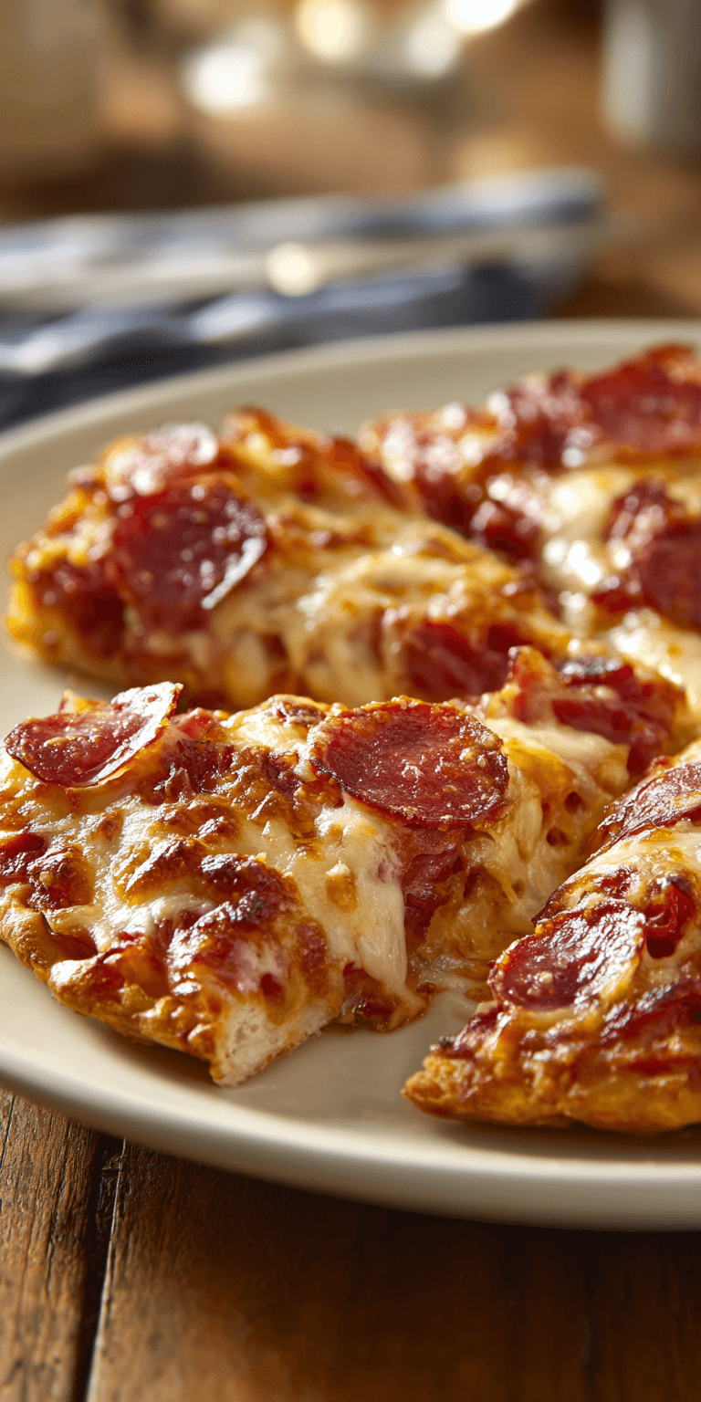 Chicken Crust Pizza Pepperoni served warm with cozy spices
